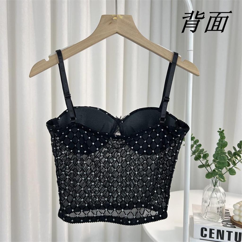 Morices Bow Camisole with Adjustable Shoulder Sparkly Polka Dot Bra Cami with Tube Top and Camisole with Integrated Underwear for Girls Women's