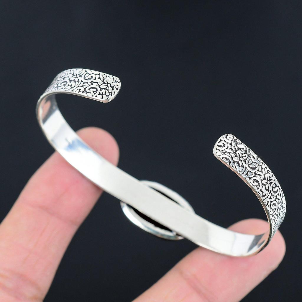 Womens Day Sale Sterling Silver Tiger Eye Stone Unique Engagement Wife Bangle