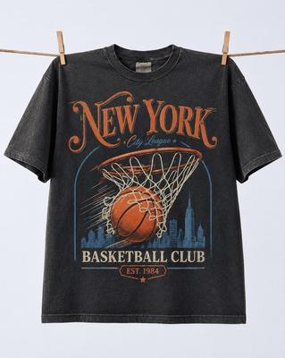 New York Basketball Club T-Shirt, Retro NY BBall Streetwear Retro Grafik T-Shirt, NYC Basketball Club Basketball Geschenk