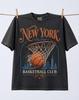 New York Basketball Club T-Shirt, Retro NY BBall Streetwear Retro Graphic Tee, NYC Basketball Club Basketball Gift