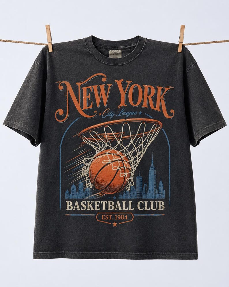 New York Basketball Club T-Shirt, Retro NY BBall streetwear Retro Graphic Tee, NYC Basketball Club Basketball Gift 3XL