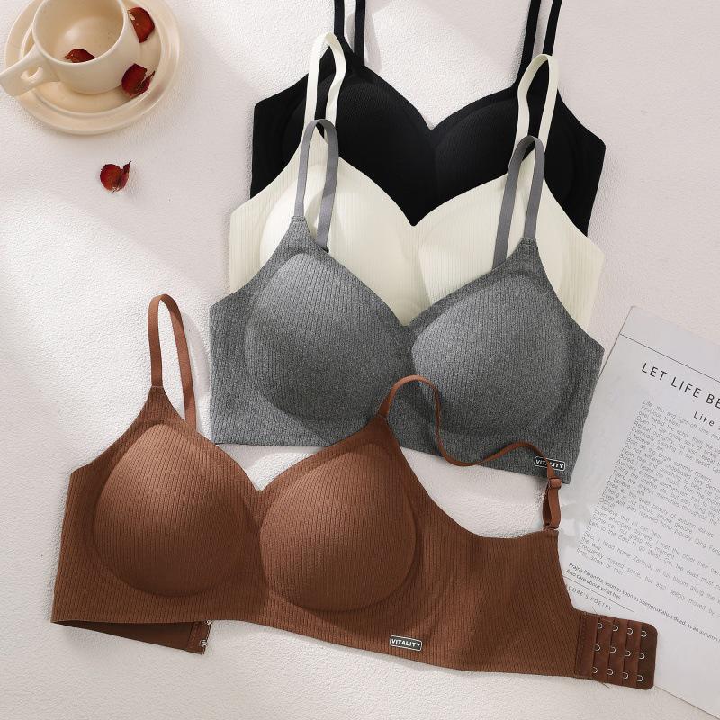 Women's Seamless Brushed Fabric Underwear: Autumn/Winter Style, Wire-Free, Small To Large Chest Support