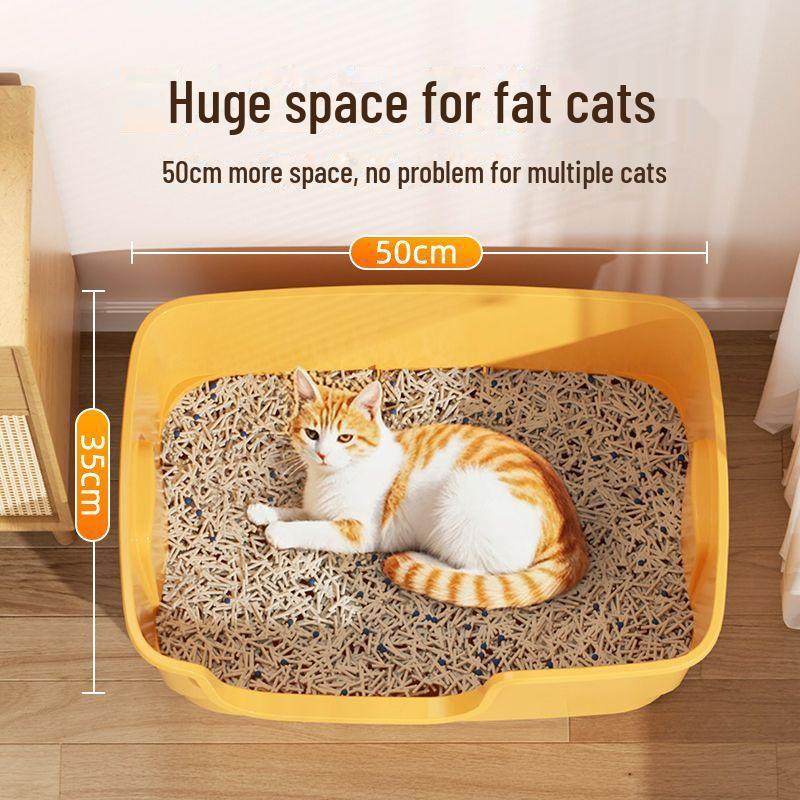 Green Giant Extra Große Anti-Spritz Katzenstreubox, Offenes und Halboffenes Design für Kätzchen.