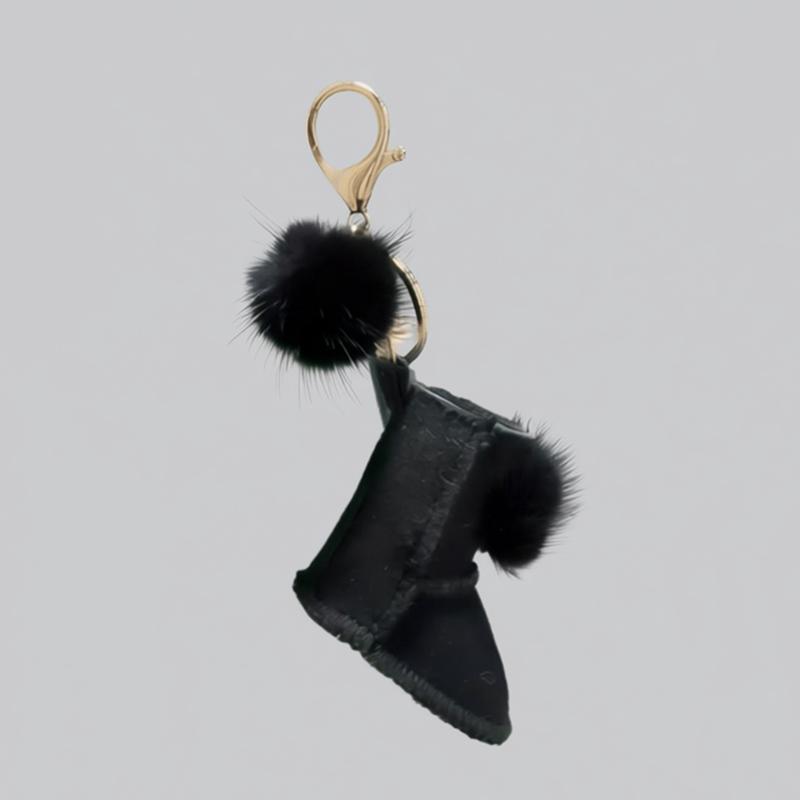 Yogodlns Cute Fur Hand-sewn PU Leather Bag Pendants Fashion Women Couple Gift Handbag Backpack Accessories