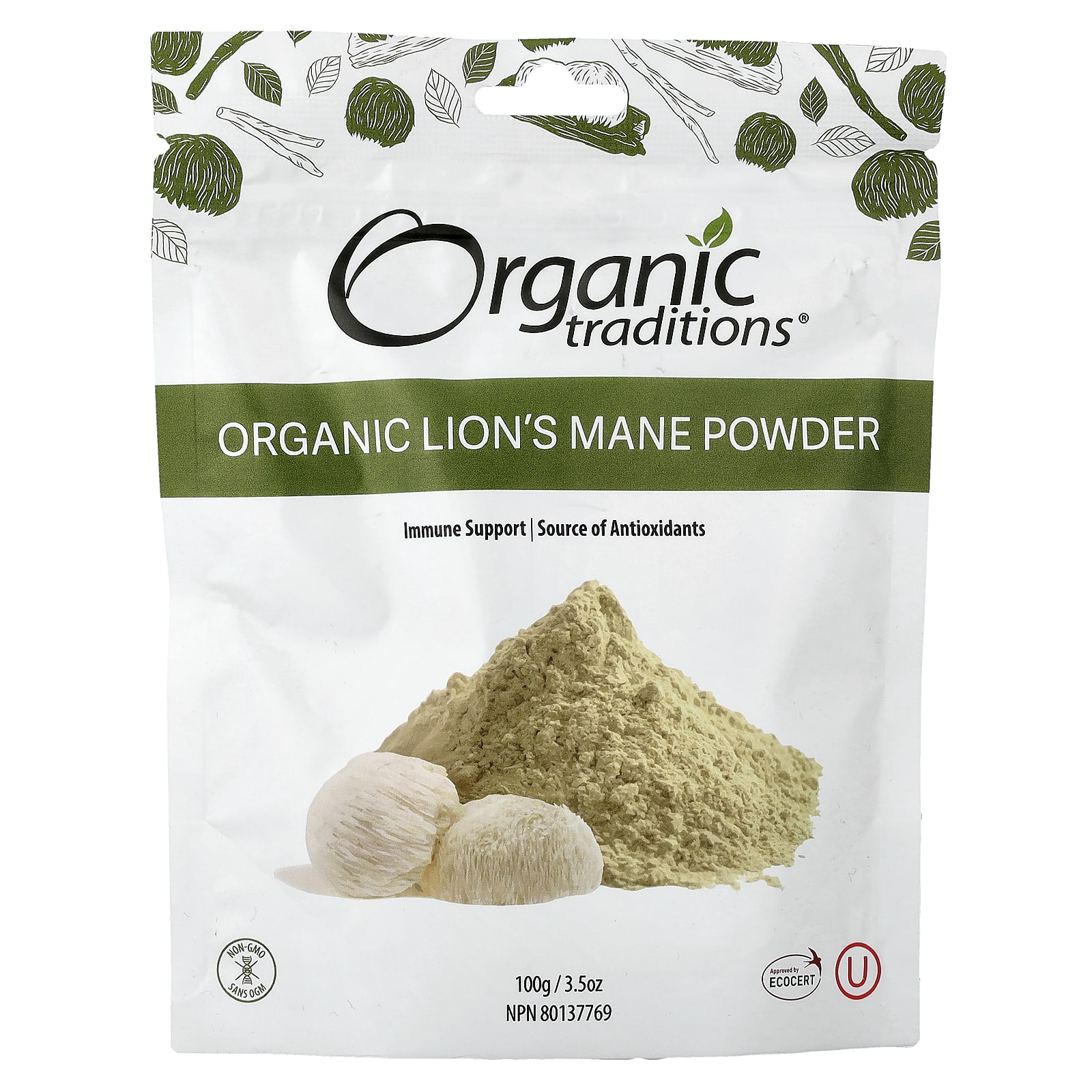 

Organic Traditions, Organic Reishi Mushroom Powder, 100g (3.5oz)