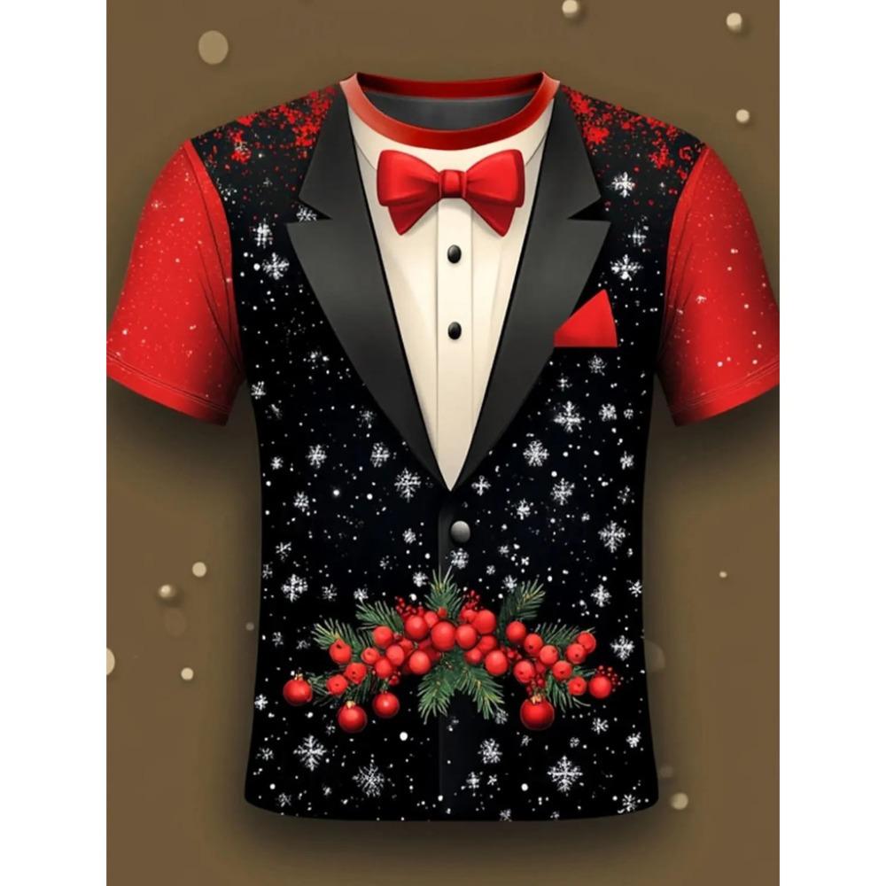 

Рождественская елка снежинка модная мужская футболка с 3D-принтом для вечеринки, уличная, с коротким рукавом, с круглым вырезом, одежда-пуловер, мужская одежда XL