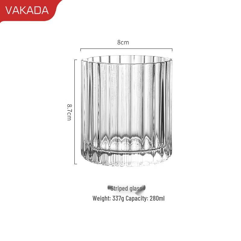 VAKADA Striped Glass Beverage Tumbler
