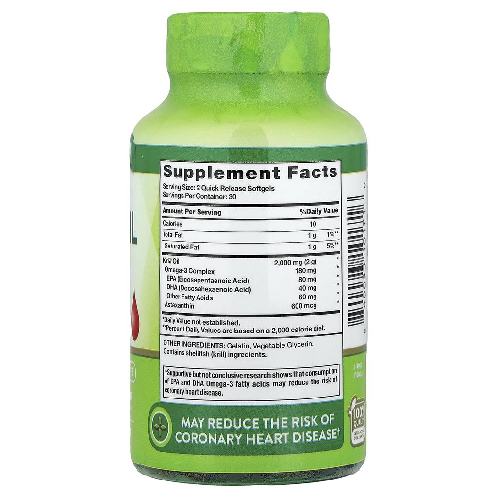 Nature'S Truth, Antarctic Krill Oil, 2,000Mg, 60 Softgels (1,000Mg per Softgel)