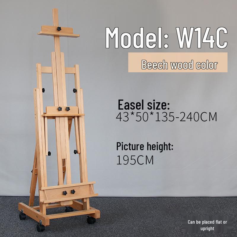 Adjustable Beech Wood Easel: Floor & Tabletop Folding Stand for Sketching & Oil Painting