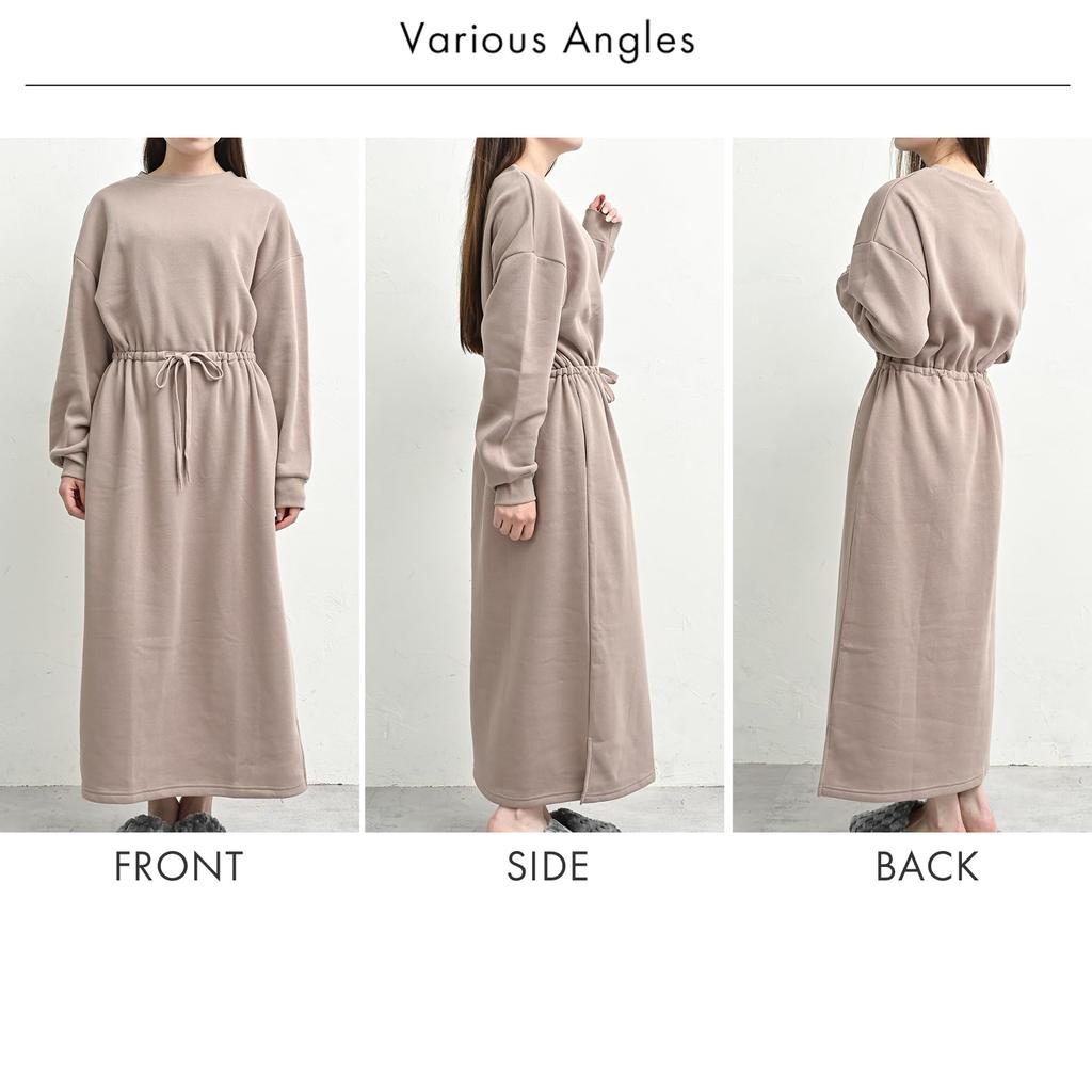 FashionBerry Maxi Dress with Drawstring Greyish Size Warm and Maternity and Women's Long-Sleeved Design, Beige, M, Comfortable, Loungewear, Friendly,