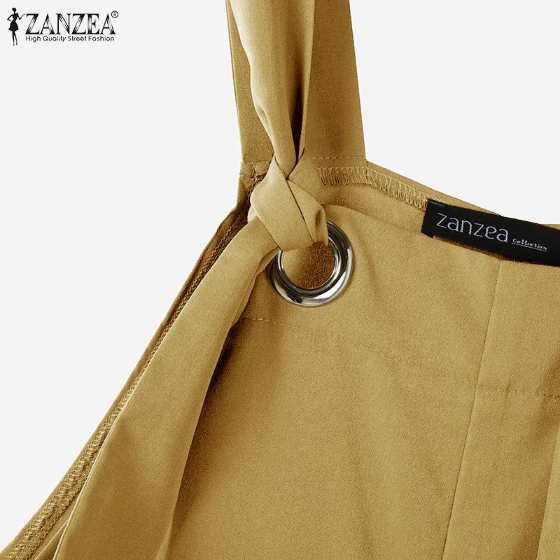 ZANZEA Women Summer Lace-Up Loose Wide-Leg Overalls