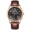 LIGE Fashion Man Watch Top Brand Luxury Leather Casual Quartz Men's Watches Sport Waterproof Clock Watch Date Week Moon Phase