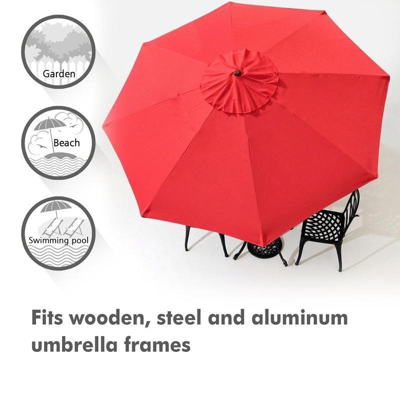 Top Quality 3m Diameter 8 Ribs Umbrella Canopy Replacement Patio Top Cover for Market Outdoor Beach Yard Patio Umbrella