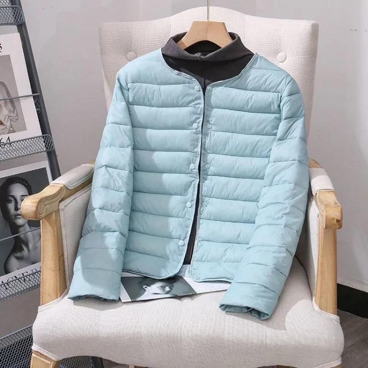 2024 Women's Stylish Warm Short Down Jacket Light Cotton Slim Fit for Middle Aged and Elderly