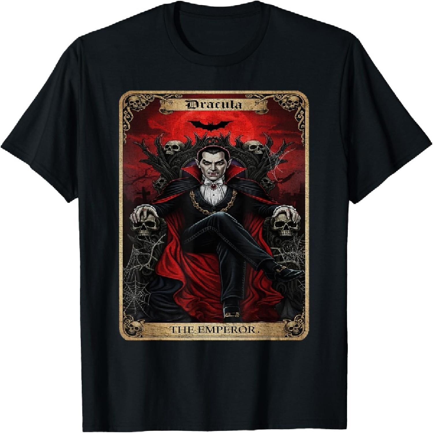 Dracula The Emperor Tarot Card Spooky Halloween Men Women T-Shirt S