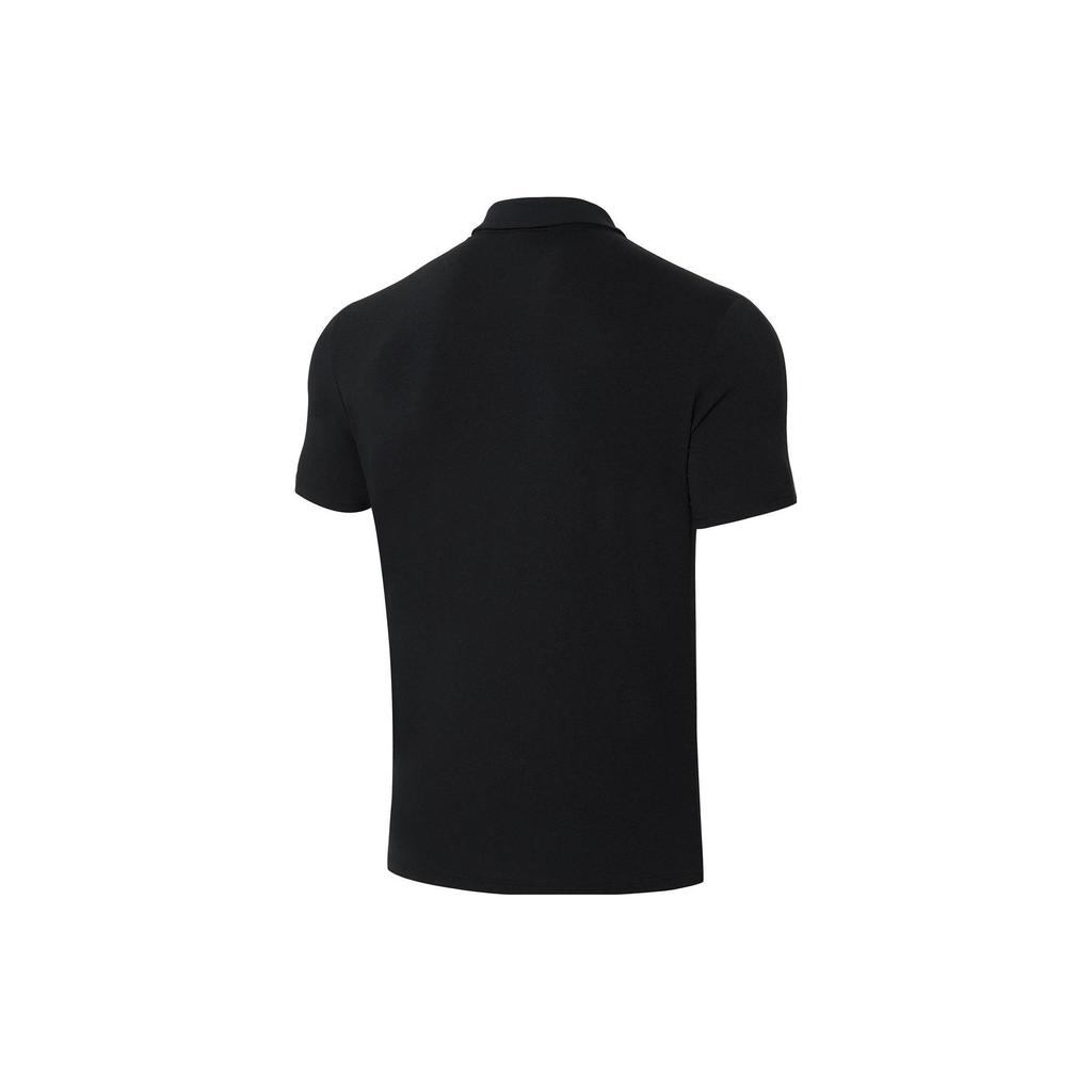Li Ning Fitness Series Polo Shirts Men's Black Polo Collar Moderate Straight Fit APLT127-1