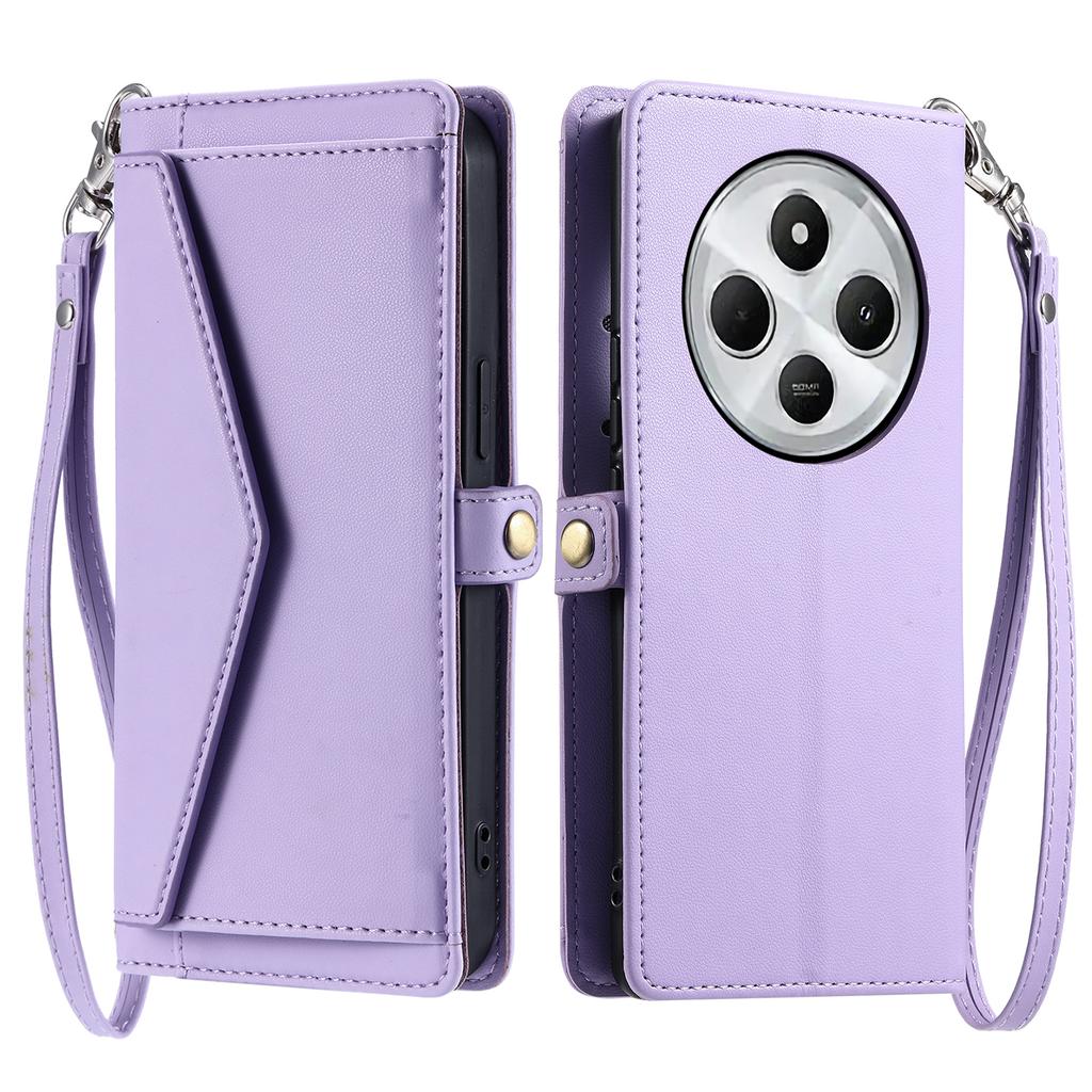 For Xiaomi Poco C75 4G/Redmi 14R 5G/14C 4G Leather Case with Wrist Strap Wallet Stand Phone Cover