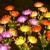 3 Heads LED Solar Red Magic Lily Lights with Glowing Flowers & Stems Outdoor Seashore Flower Lamp Yard Garden Lawn Decoration