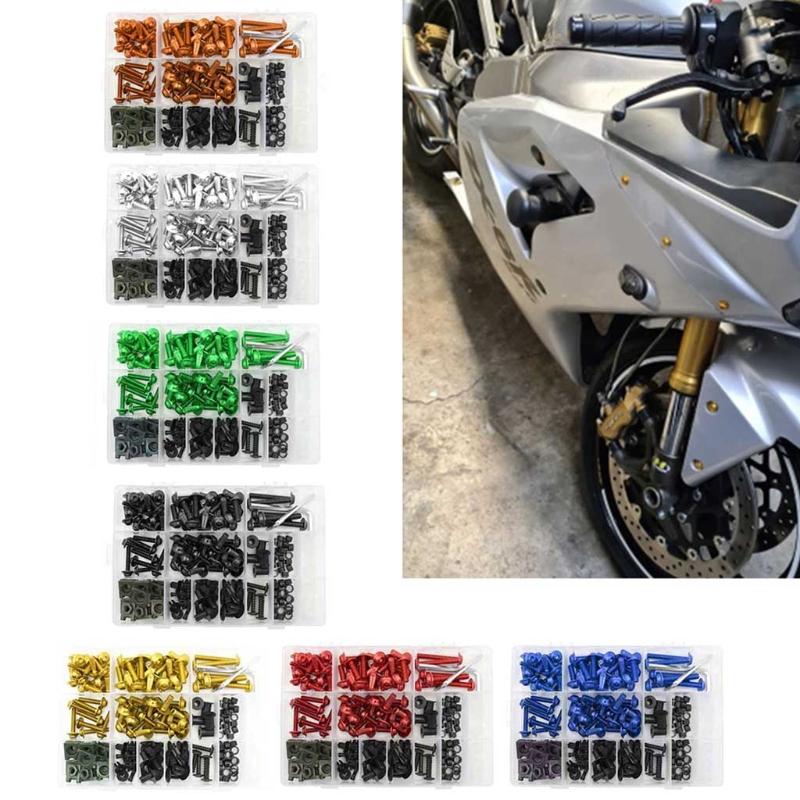 193Pcs Motorcycle Universal Fairing Bolt Kit Screws Fasteners Fixing Sportbike