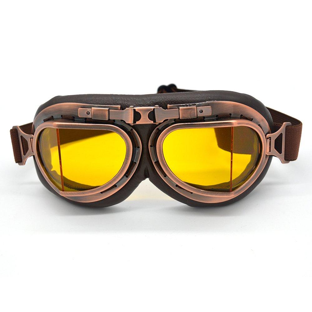 

evomosa Vintage Retro Motorcycle Cycling Sports Goggles Glasses Helmet Eyewear PC Lens UV Protection Multipurpose Protective Glasses Puncture Goggles
