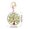 Rhinestone Round Trees Keychains Alloy Key Holder Goodie Bag Stuffers Supplies for Modern Home Decor