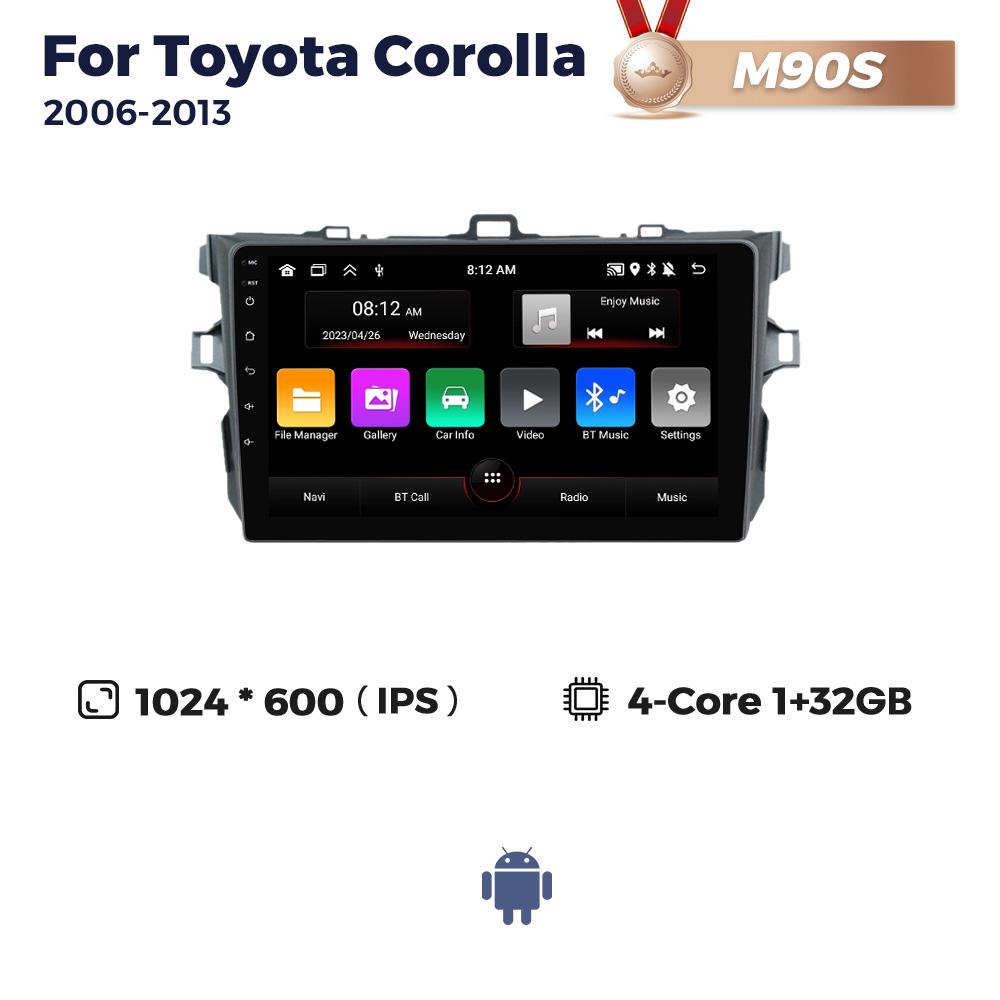 Navifly 8Core 2Din Android Car Radio Multimedia Video Player For Toyota Corolla E140 150 2006-2013 Autoradio BT Carplay Auto GPS