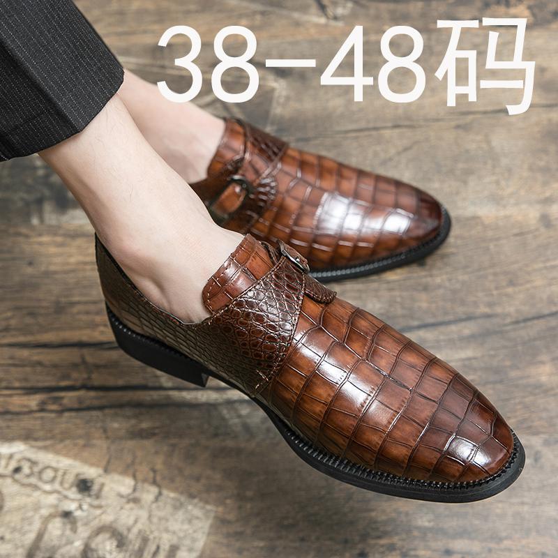 

Monk shoes popular large size 48 men s one-pedal loafers leather shoes leathershoes 48 коричневий