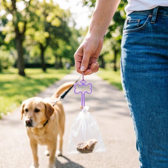 Dog Poop Bag Holder Bone-Shaped Poop Bag Carrier Dog Waste Bag Holder Hands-Free Leash Attachment for Outdoor Walking Training