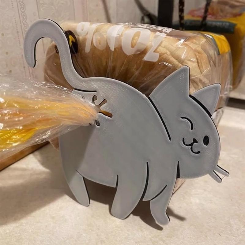 2Pcs 3D Cat Butt Bread Bag Clip Snack Bag Sealing Clip Novelty Kitchen Gadget Food Storage Bag Clip For Cat Lovers
