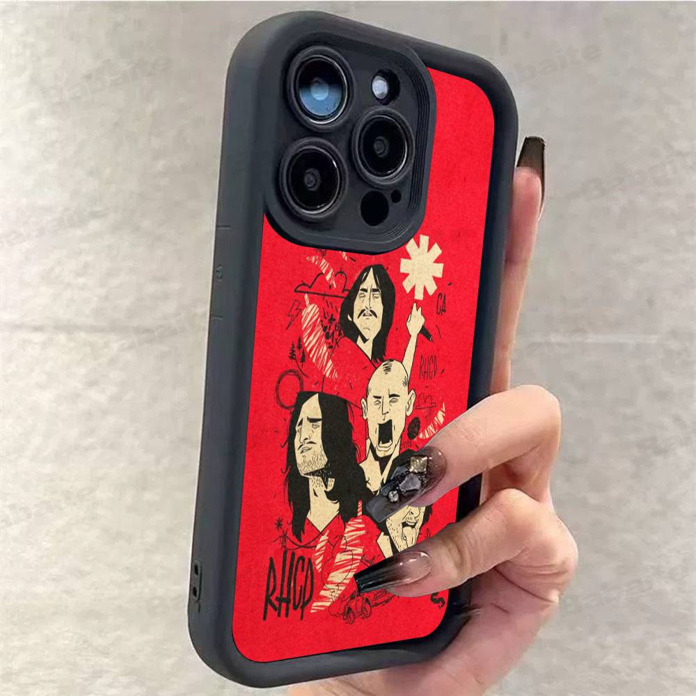 Red Hot Chili P-Peppers Band Phone Case For iPhone 17 16 15 14 13 12 11 Pro Max Silicone Back Cover