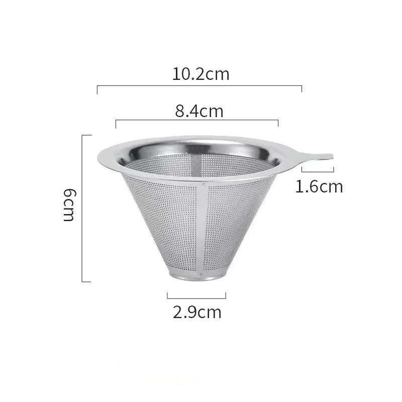 Colino per Caffè in Acciaio Inossidabile Facile da Pulire e Riutilizzabile Imbuto Doppio per Caffè Accessori per Caffè Strumenti per la Preparazione del Caffè