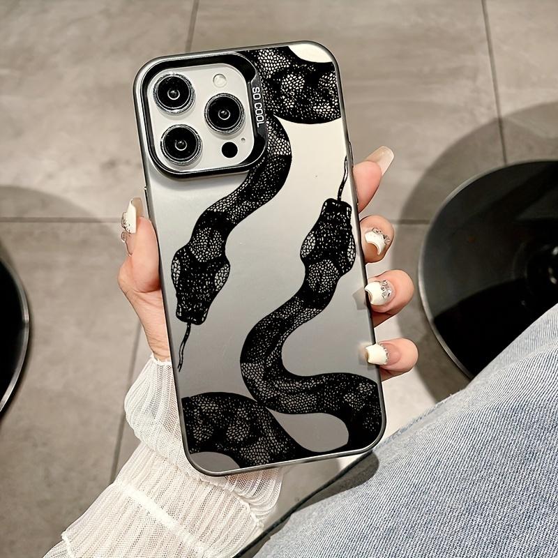 

Креативный черный чехол для телефона с изображением змеи для iPhone 15 14 13 12 11 x XR Xs SE2 SE 8 7 plus pro Max PC Задняя крышка For iPhone 12