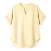 Women’s Loose Fit Short Sleeve V Neck Blouse Lightweight Casual Tunic Top with Rolled Sleeves for Summer Spring Outfits