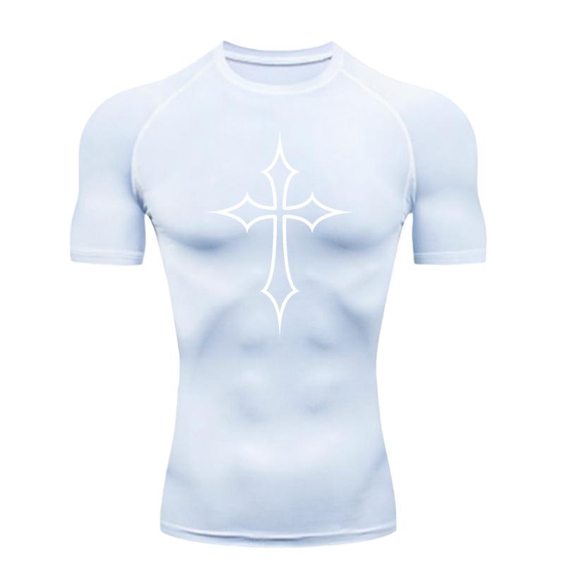Men's Sports T-shirt Compression Shirt Breathable Training Gym Jogging Running Moisture-Wicking Workout Quick Dry Fitness Short Sleeve