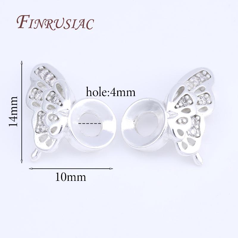 

18K Gold Plated Zircon Butterfly Beads For Bracelets Accessories,Metal Separator Beads,Spacer Beads DIY Jewelry Making Supplies 1 pair