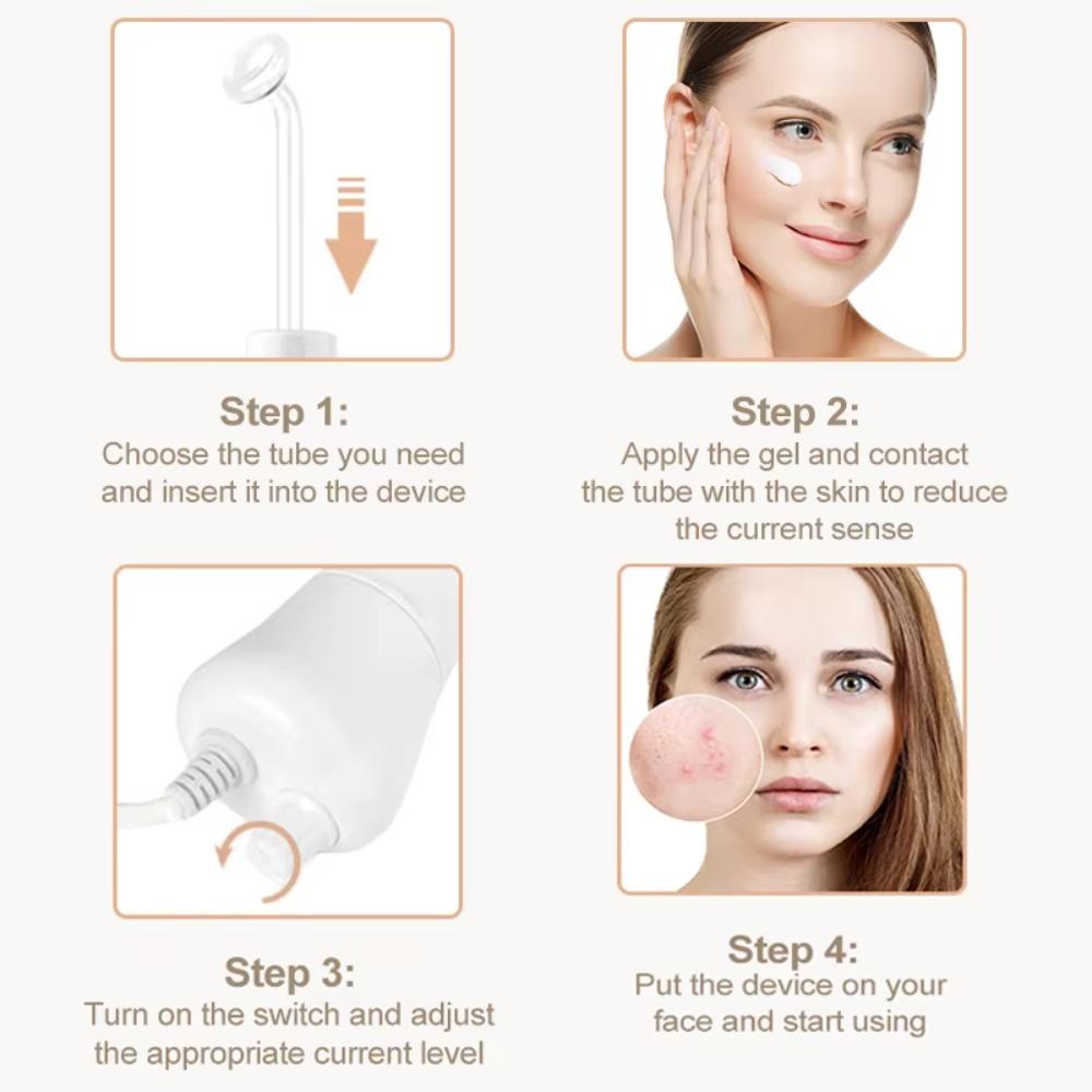 Outil de traitement facial haute fréquence 4-en-1 Éliminateur de points d'acné Appareil de beauté pour le traitement de l'acné