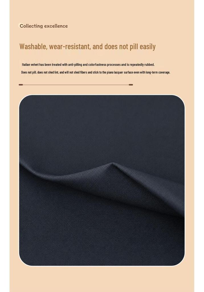Italian Velvet Grand Piano Half Cover: High-Grade Dustproof Sunshade Luxury Cloth