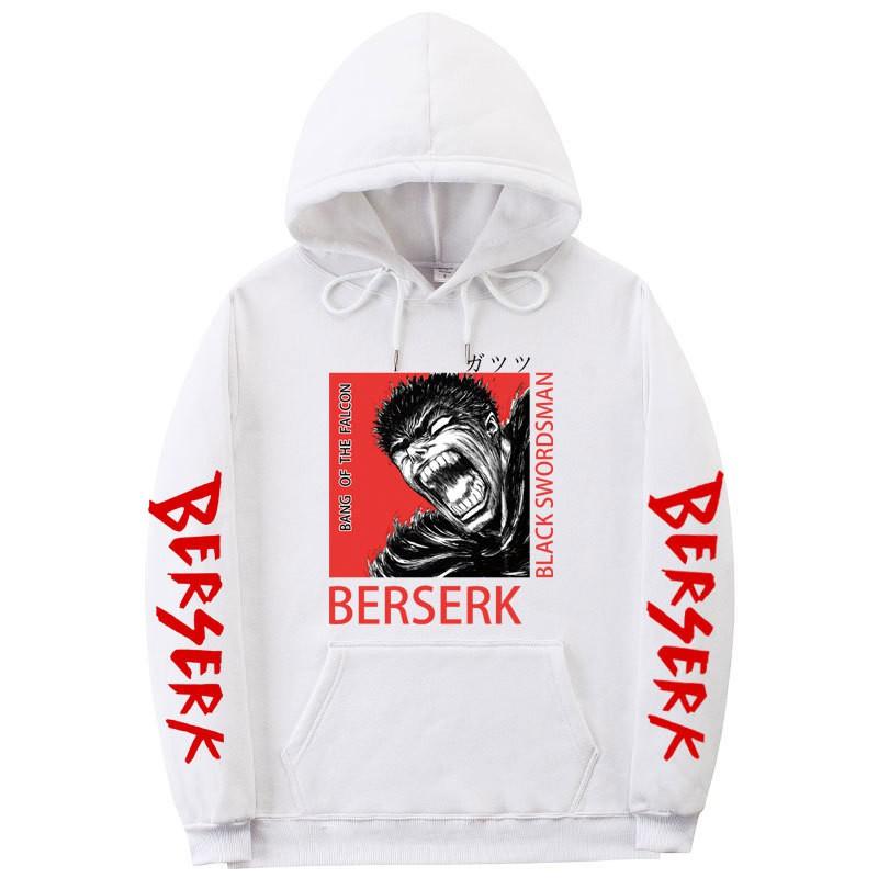 Berserk Anime Hooded Fleece Sweatshirt Men Women Loose Fit Streetwear Pullover Casual Sportswear