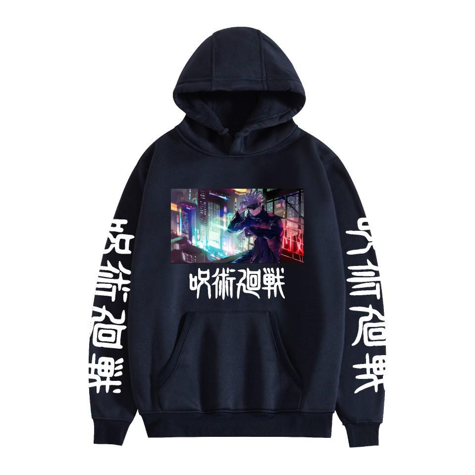 Men Women's Fleece Hooded Jujutsu Kaisen Anime Printed Spring Autumn Pullover Sweatshirt Fashion Hoodie Casual Hip Hop New Men Tracksuit Streetwear