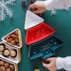 Christmas Tree Tray, Snack Serving Tray, Holiday Serving Dish, Ceramic Snack Bowls, Bamboo Serving Tray