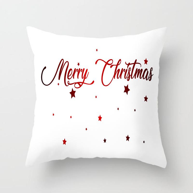 Red Christmas Tree Snowflake Elk Cushion Cover Christmas Pillowcase Home Holiday Decorations New Year Gift