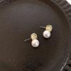 'S Earrings Pearl Earrings Geometry Metalized Gold Tone Earrings Shiny Cubic Zircon Female For Women Earrings Trend JewelryWedding Jewelry