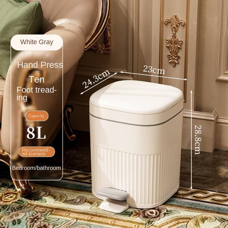 

2023 Новый большой вместительный мусорный бак для дома, ванной комнаты, гостиной, спальни, светильник, роскошный современный педальный стиль, практичное хранилище с крышкой
