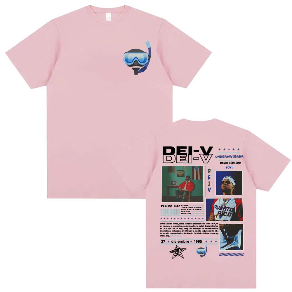 Rapper Dei V David Gerardo 2025 Tour Cover Tshirts Men Women Casual Cotton Short Sleeve T Shirt Summer Hip Hop Street Tshirt