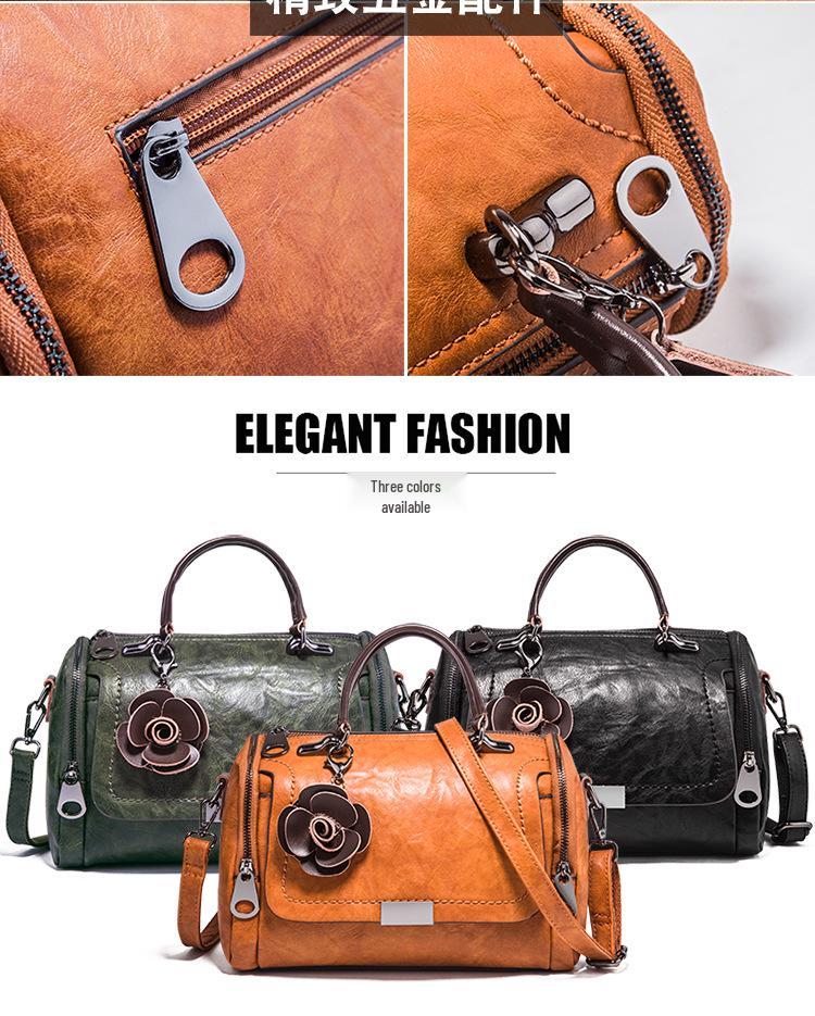 Women's 2025 Spring Retro Crossbody Boston Pillow Handbag