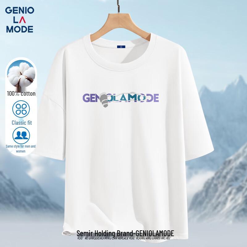 GENIOLAMODE Men s Pure Cotton Casual Short Sleeve T-Shirt 2XL