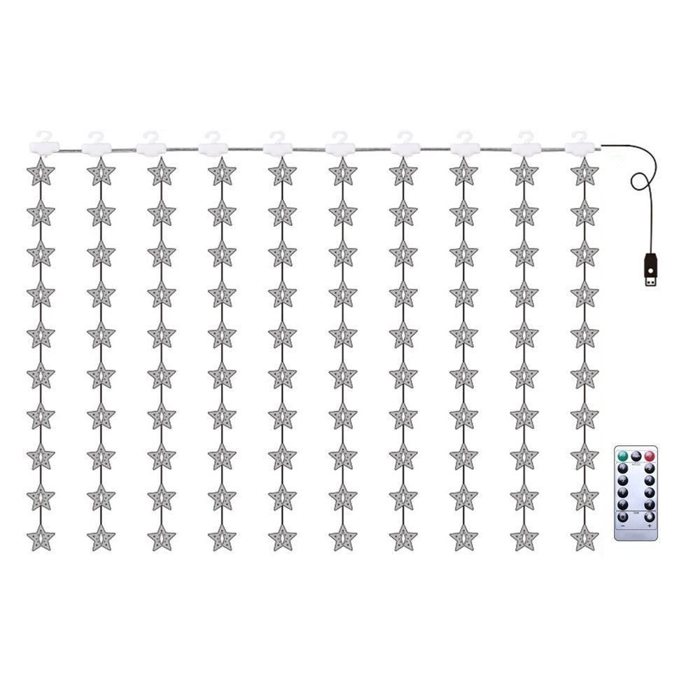 Five-pointed Star Hanging Type Fairy LED Star Lamp Xmas Lighting Curtain String Lights Window Decor