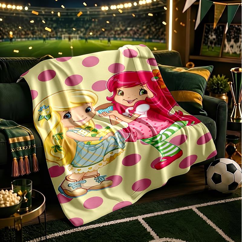 Straw-berry Friends Blanket Lightweight Flannel Bedding Blanket Perfect for Travel, Camping, Living Rooms, Offices, Sofas, Fan Christmas gift