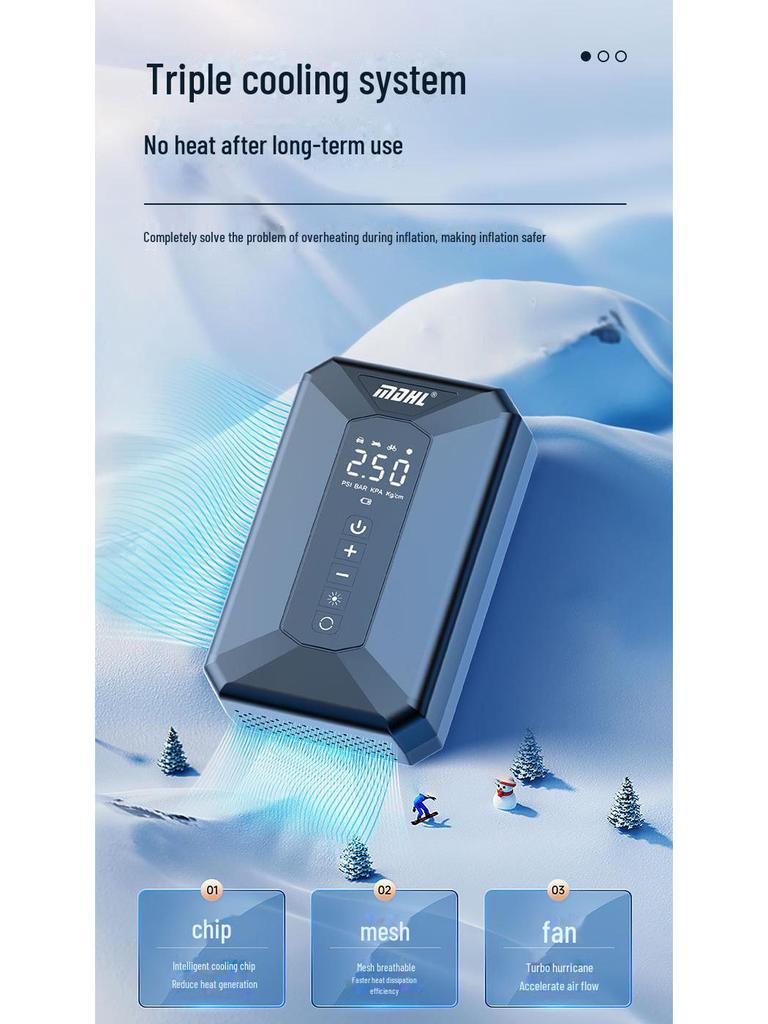 Smart Portable Air Pump & Flashlight: High-Voltage, Fast Charging, Wireless Digital Display for Cars & Travel