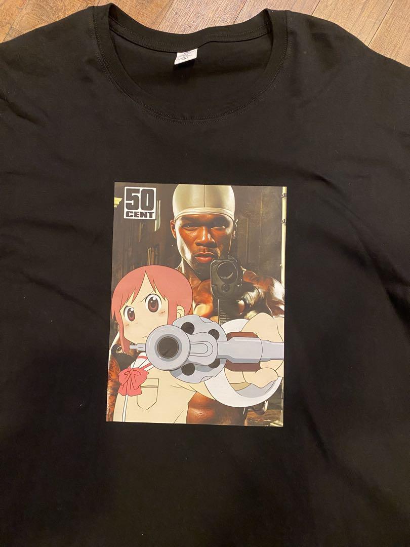 

[USED] 50 Cent Misato Tachibana Anime Print T-Shirt in Black